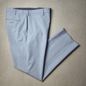 J Crew Thompson Pants Mens 38x32 Blue Wool Blend Tapered Dress Slacks AP879 SP22